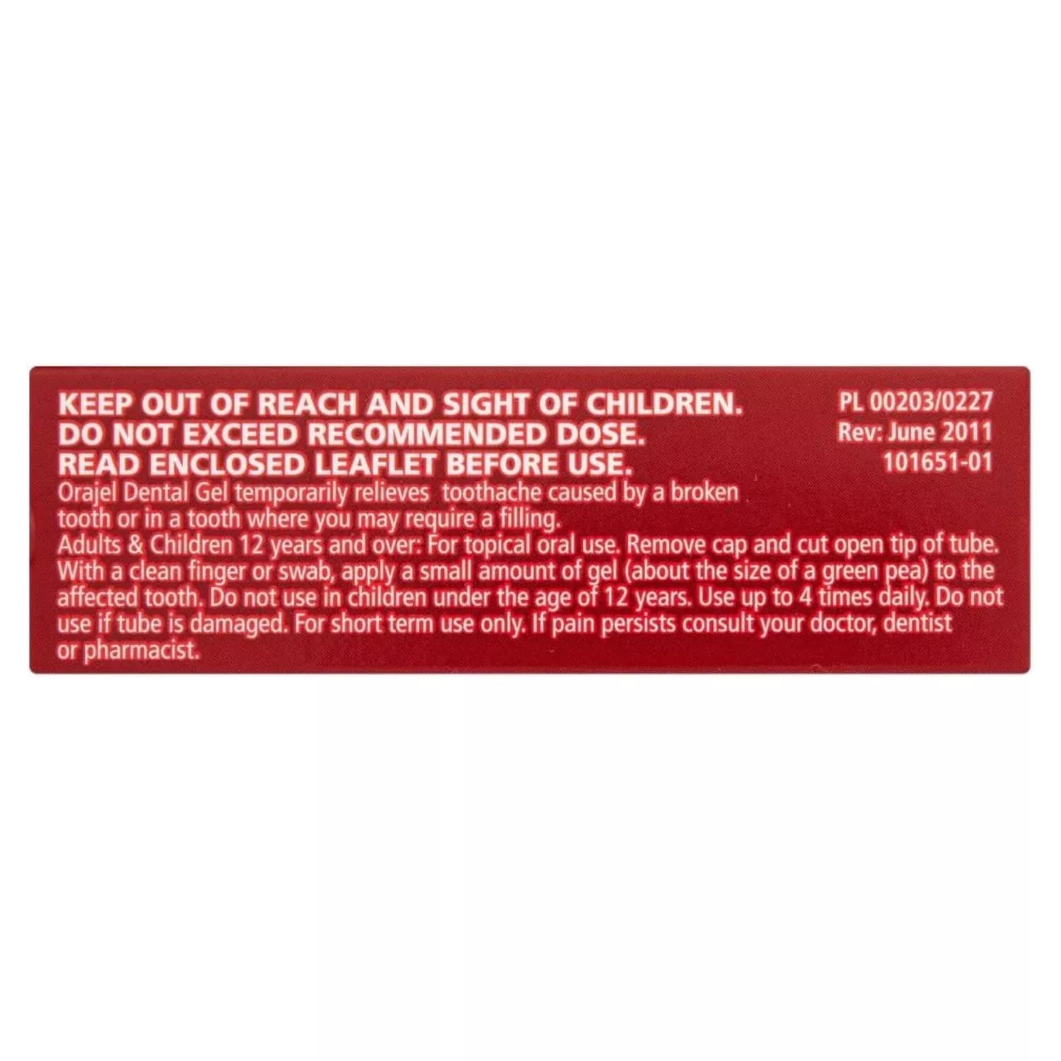Orajel Dental Gel Toothache Relief 5.3g