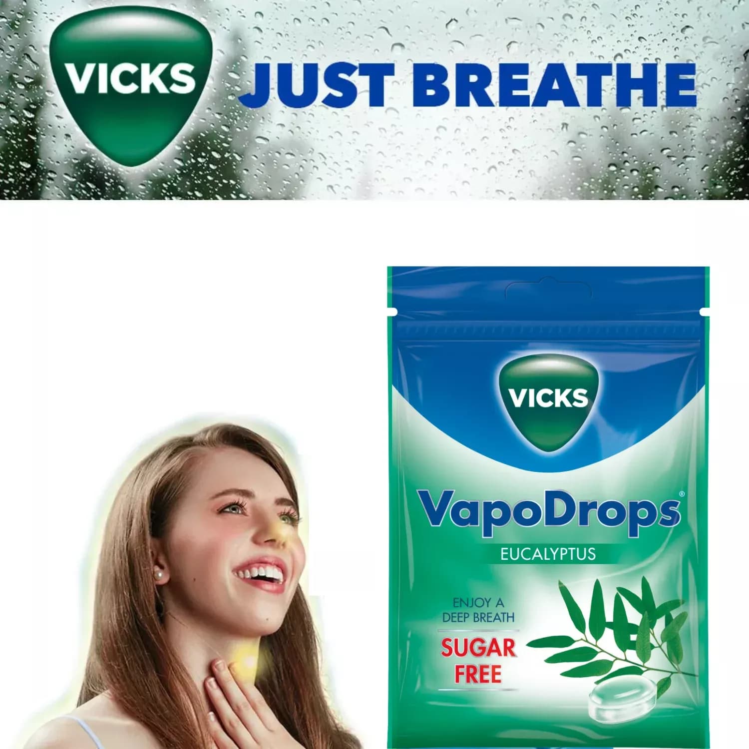 Vicks VapoDrops Eucalyptus Oil 72g – Pack 10