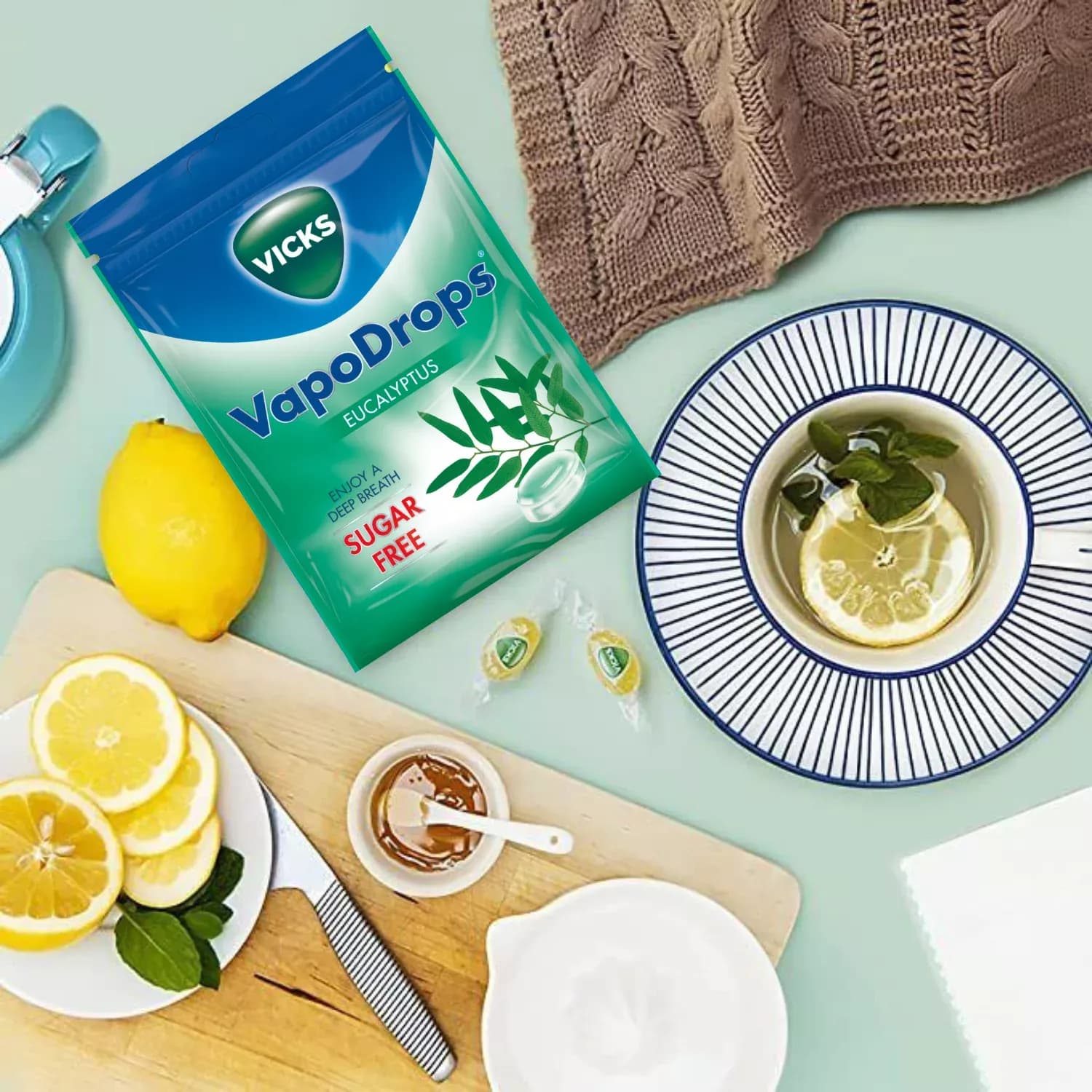 Vicks VapoDrops Eucalyptus Oil 72g – Pack 10