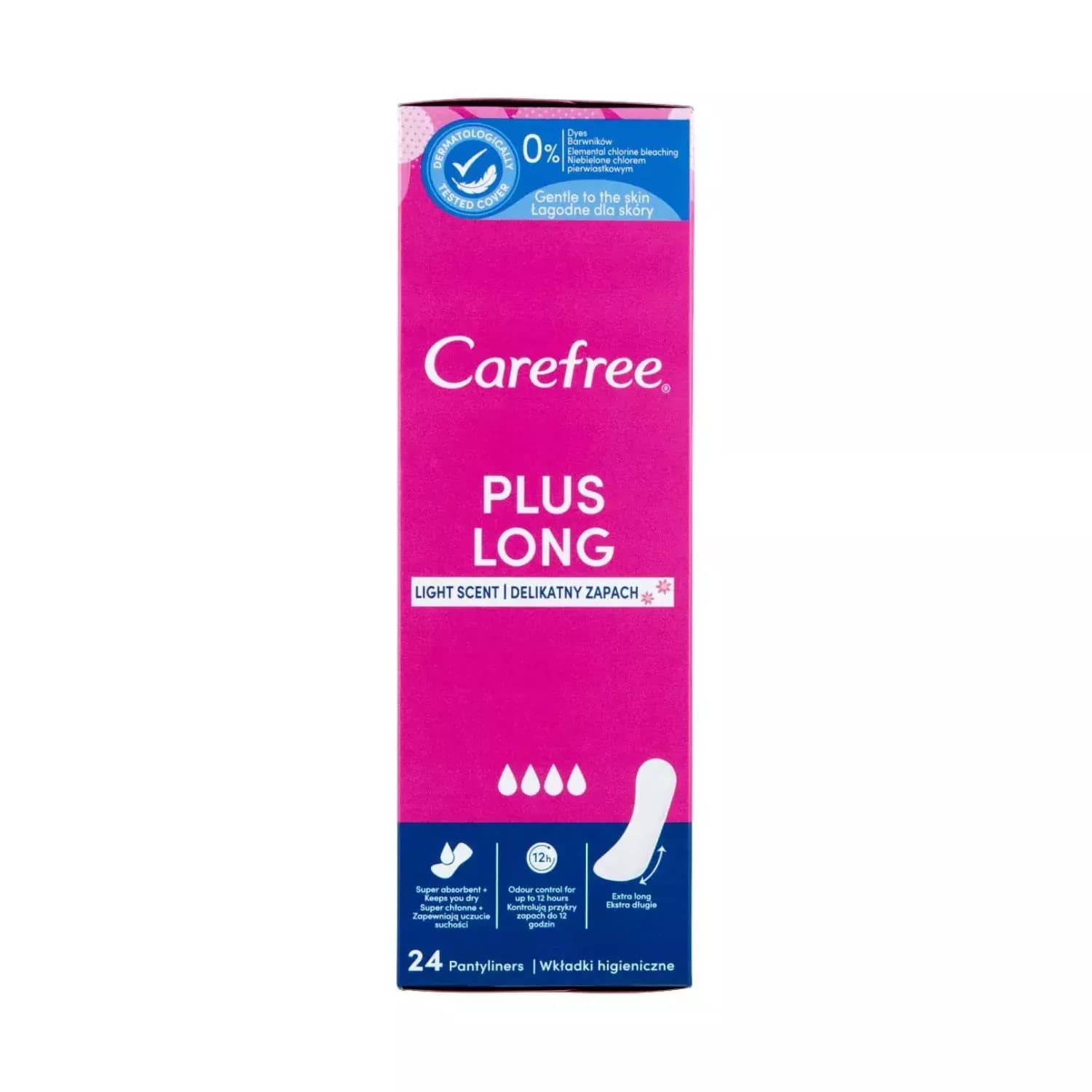 3x Carefree Panty Liners Maxi Long Plus 24