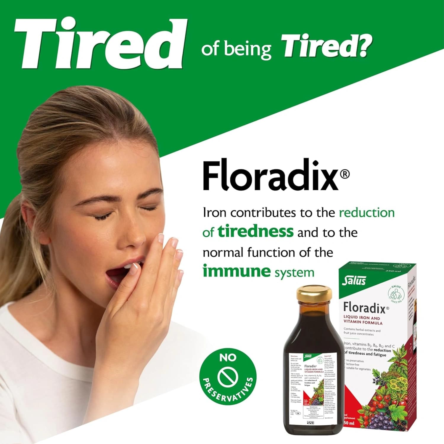 Floradix Liquid Iron & Vitamin Formula 500ml