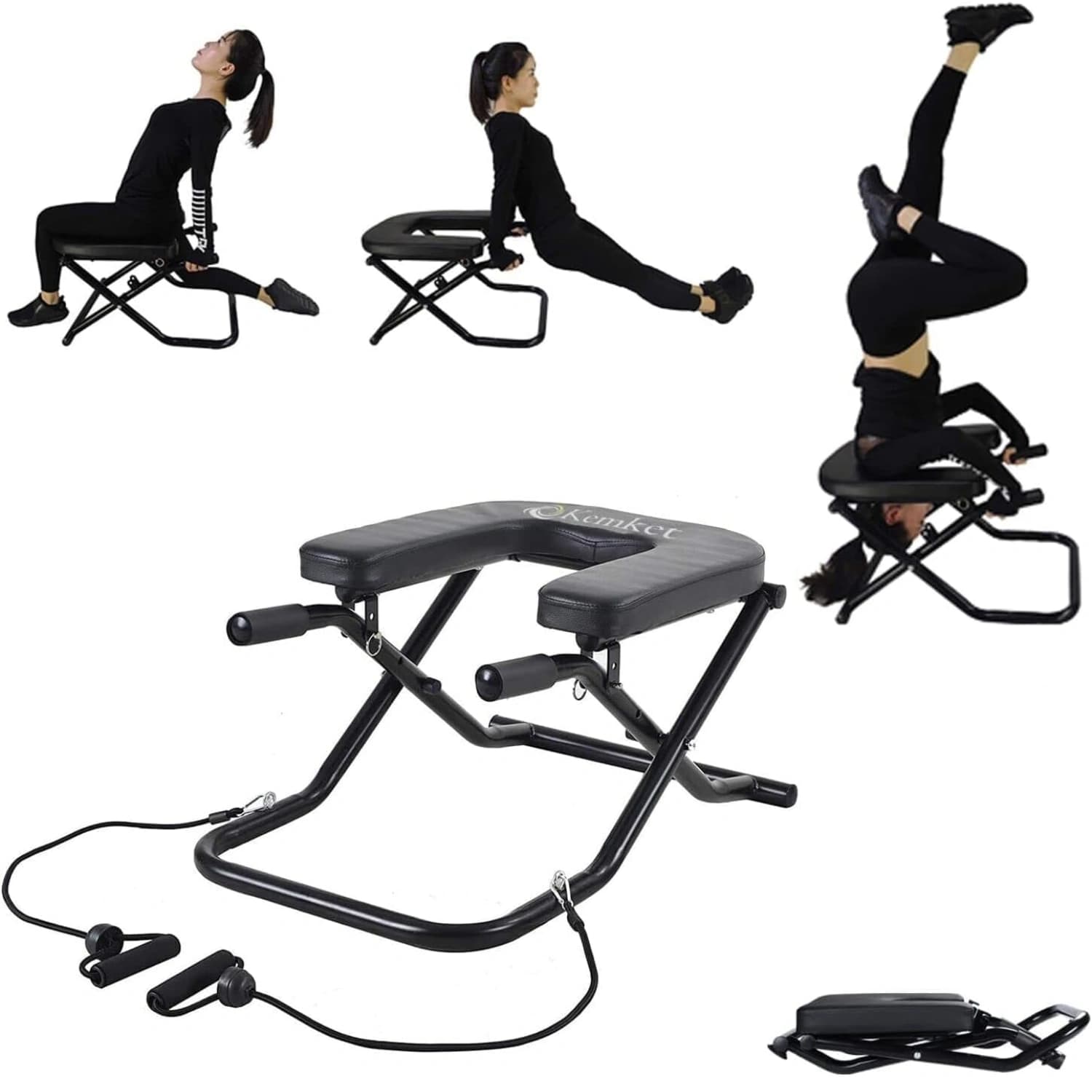 Kemket Yoga Headstand Bench Exercise Inversion Stool PU Workbench Upside Down Chair
