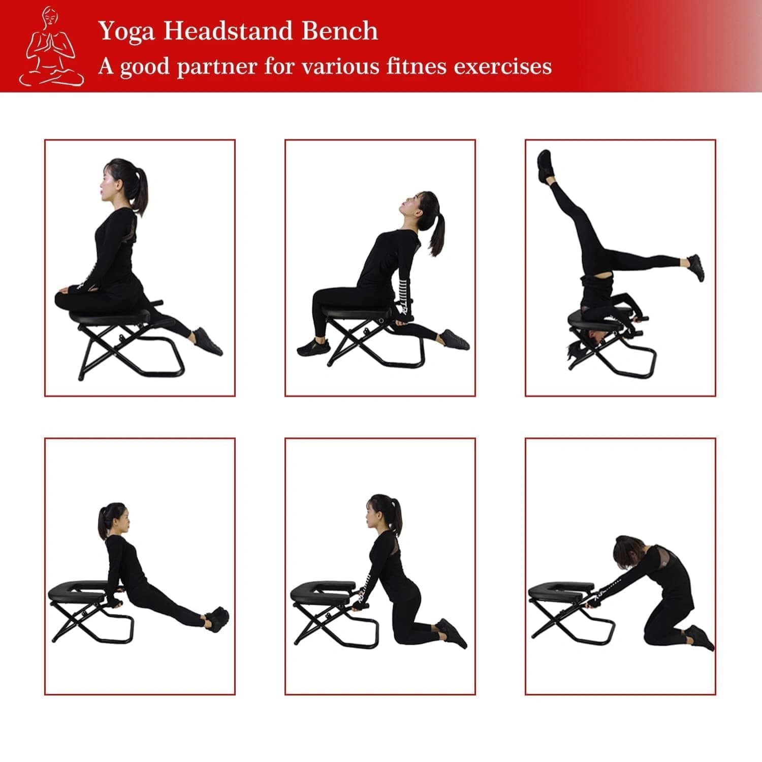 Kemket Yoga Headstand Bench Exercise Inversion Stool PU Workbench Upside Down Chair