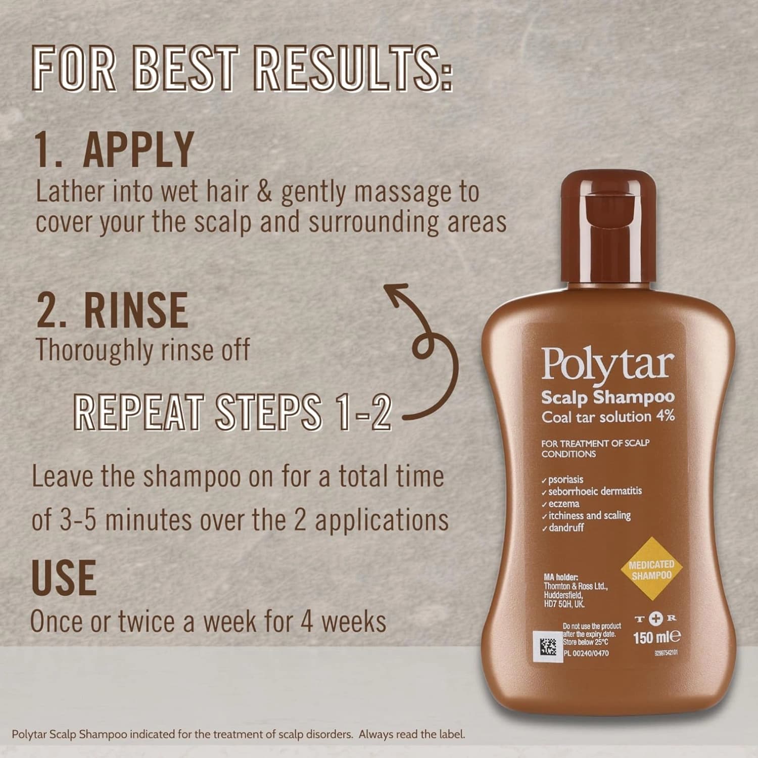 Polytar Scalp Coal Tar Shampoo 150ml