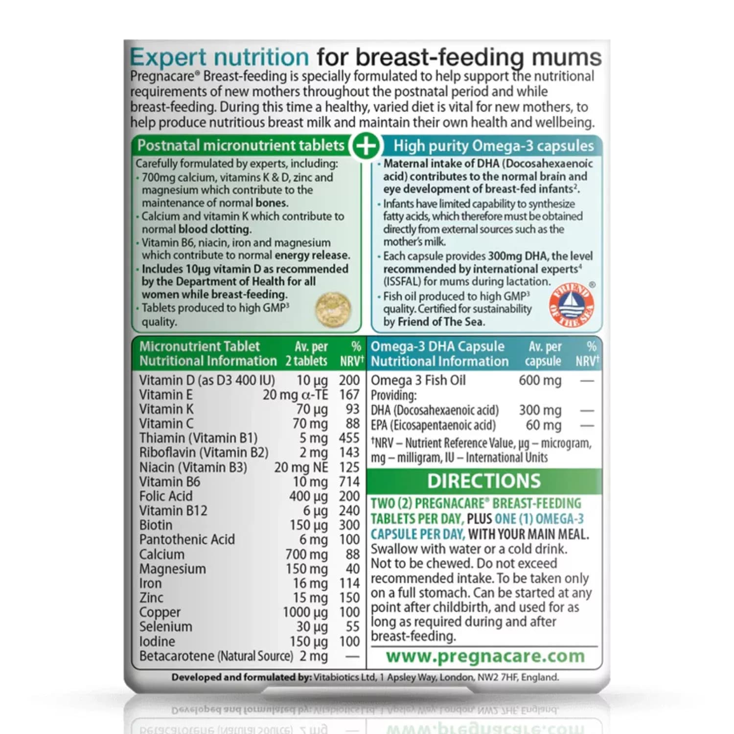Vitabiotics Pregnacare Breast-Feeding 84 Tablets