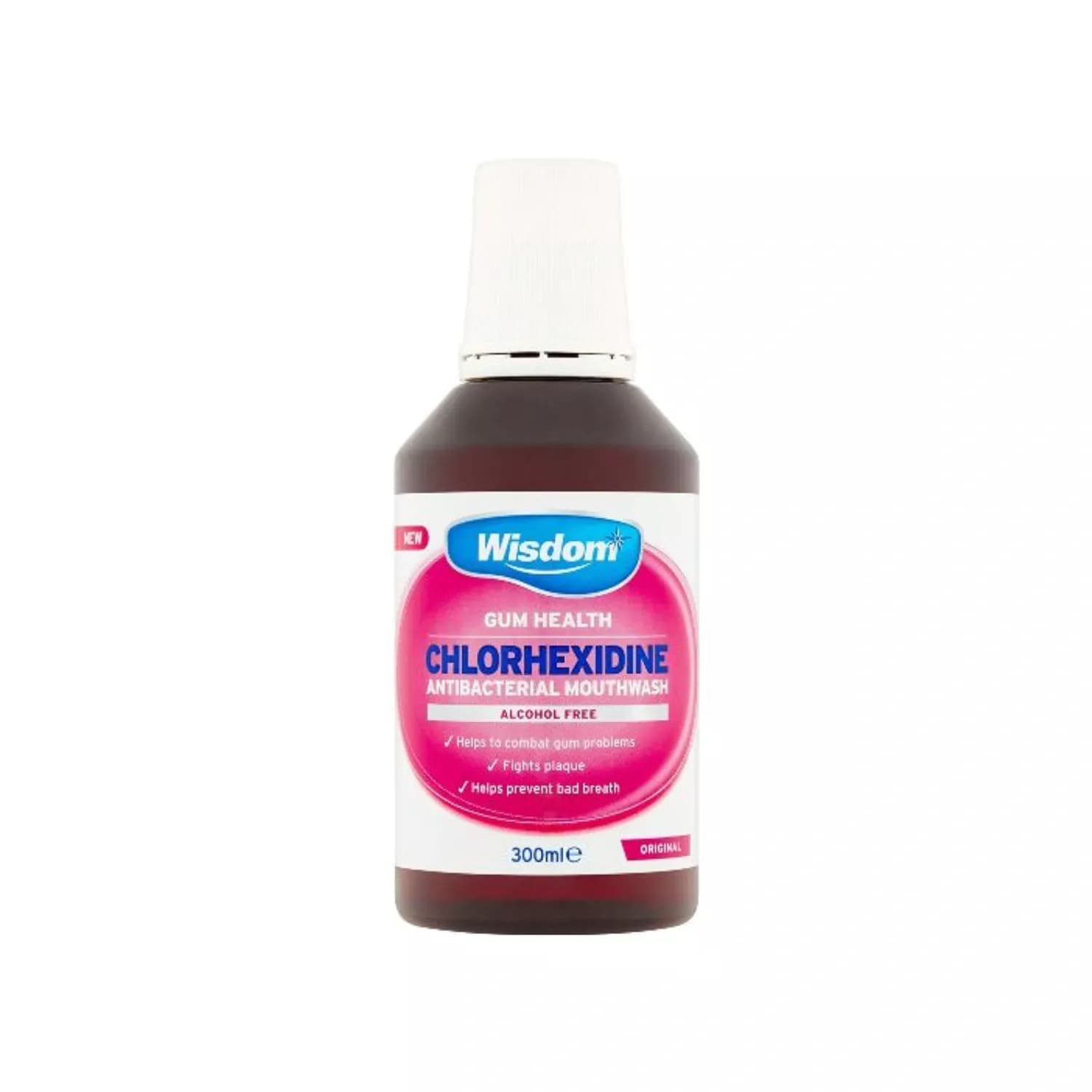 Wisdom Chlorhexidine Alcohol Free Mouthwash 300ml