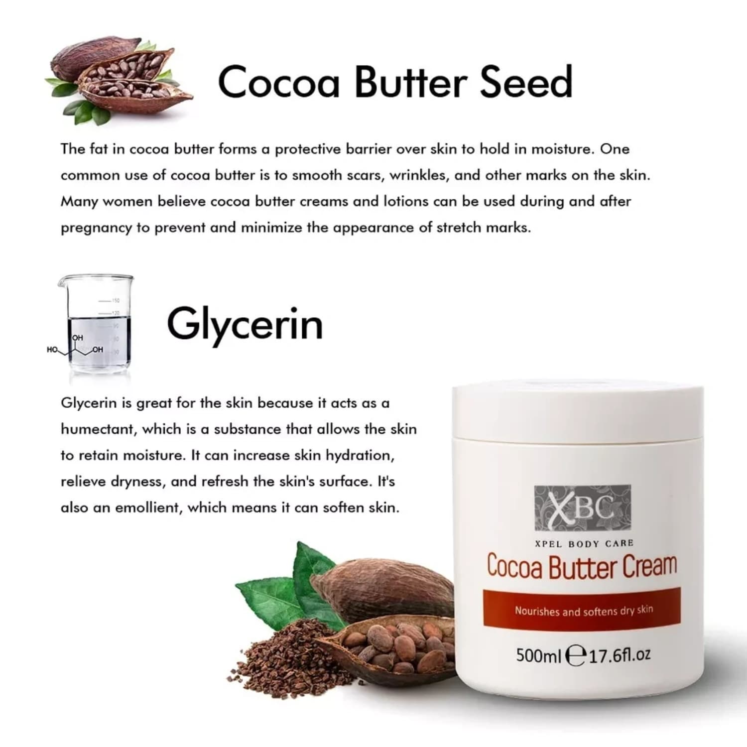 Xpel Xbc Cocoa Butter Cream 500ml