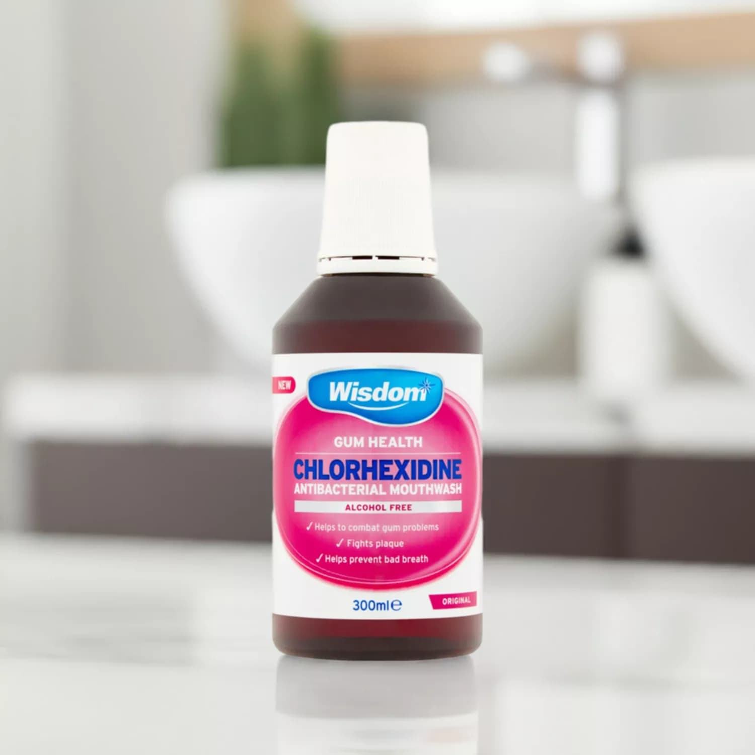 Wisdom Chlorhexidine Alcohol Free Mouthwash 300ml