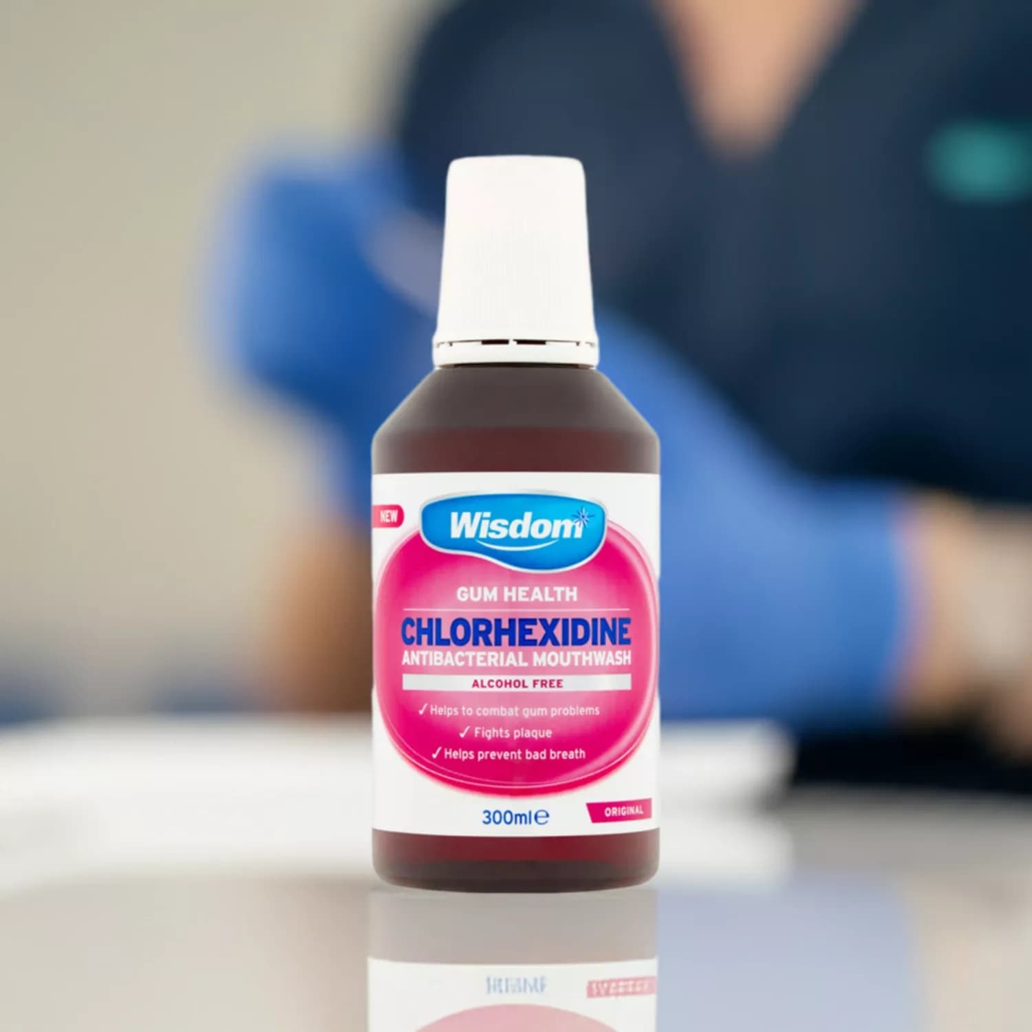 Wisdom Chlorhexidine Alcohol Free Mouthwash 300ml