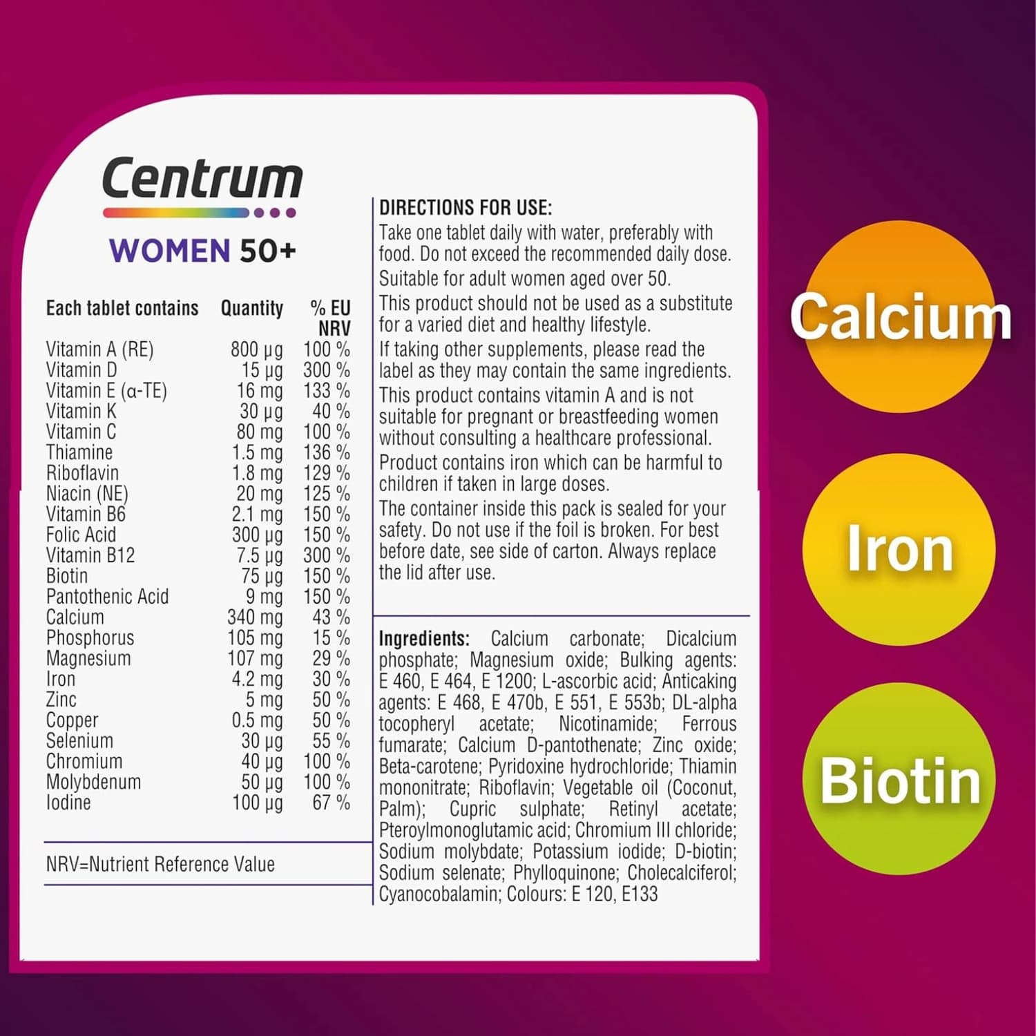 Centrum women 50 multivitamin tablets 30 count 1