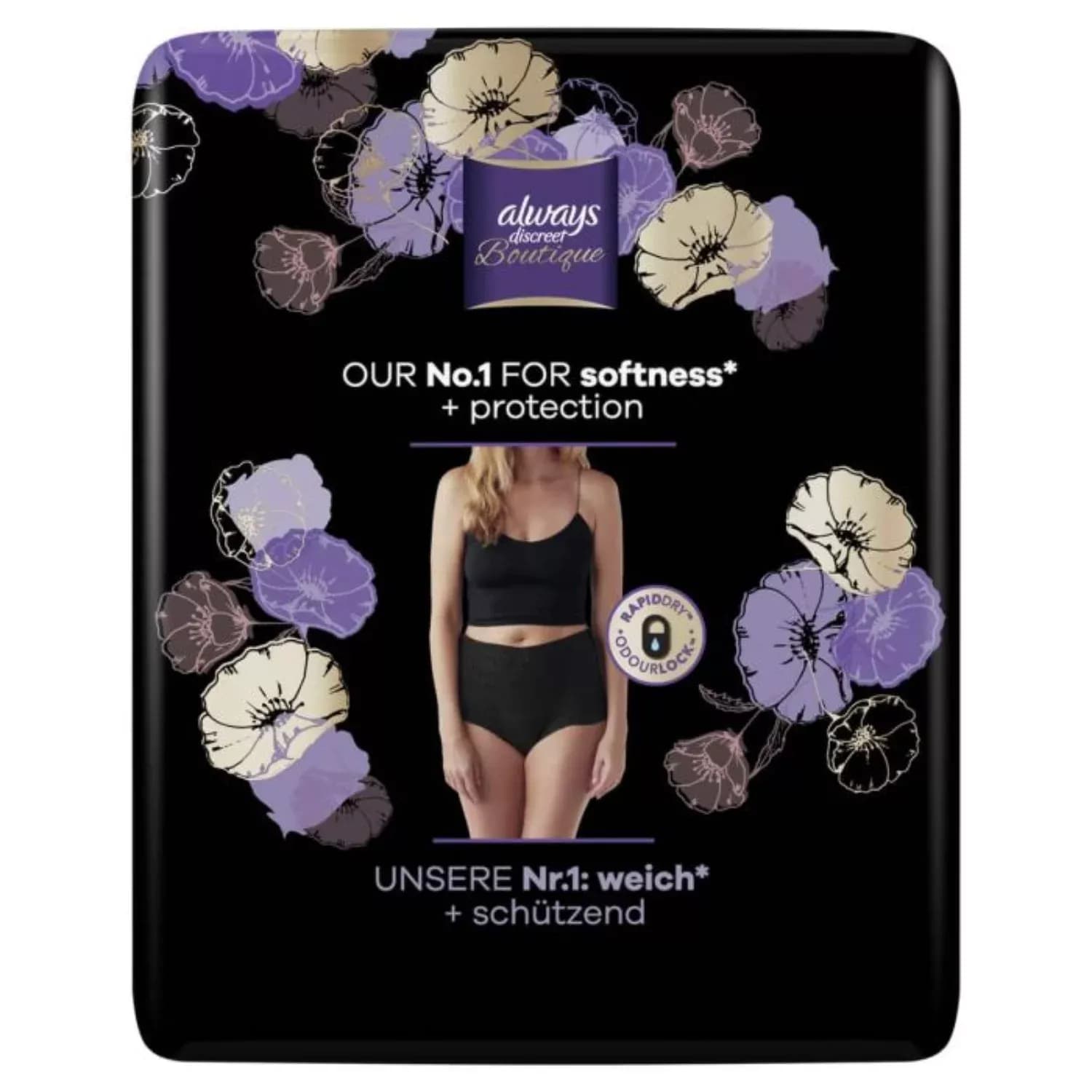 Incontinence range discreet boutique pants plus black medium 9 3
