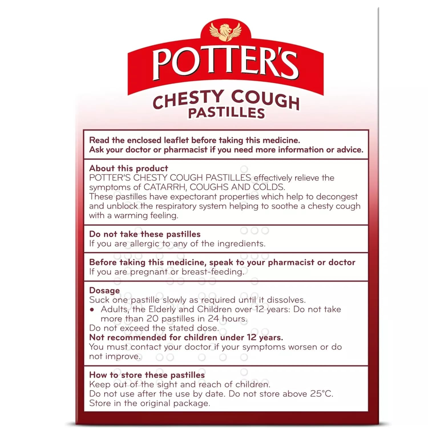 Potters chesty cough 20 pastilles non drowsy 2