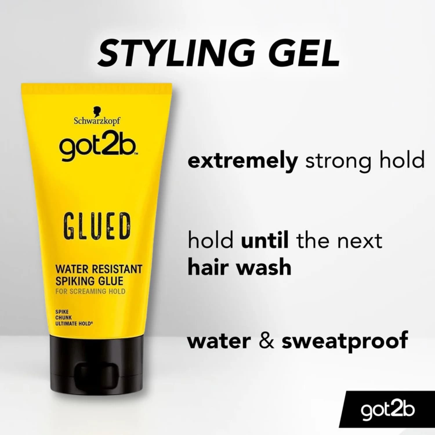 Schwarzkopf got2b glued spiking hair gel water resistant 150ml 3