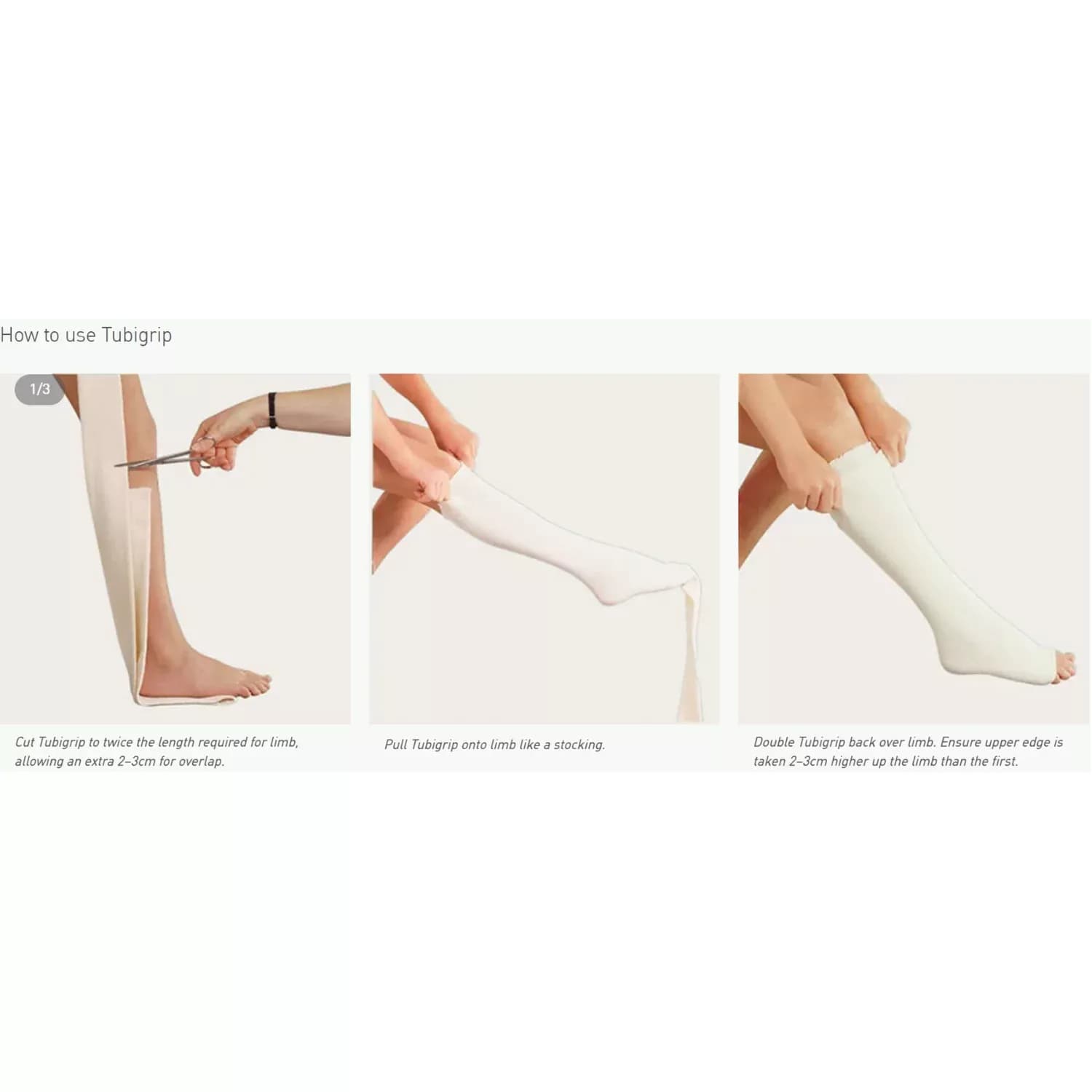 Tubigrip elasticated tubular support bandage e1 m 3