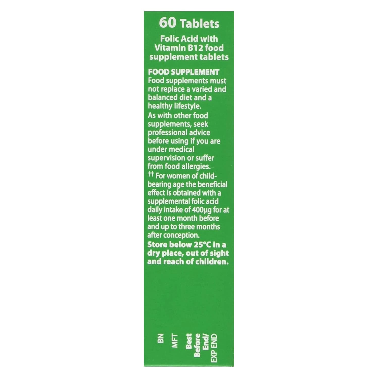 Vitabiotics ultra folic acid vitamin b9 with vitamin b12 60 tablets 3