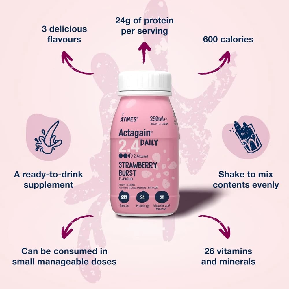 Aymes actagain 2.4 daily strawberry burst 250ml 2