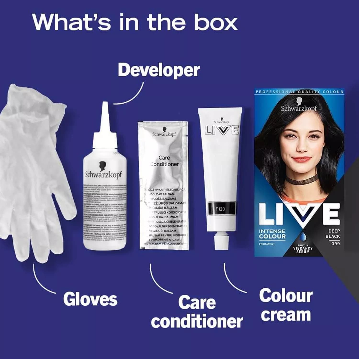 Schwarzkopf live intense colour permanent hair dye 99 deep black 6