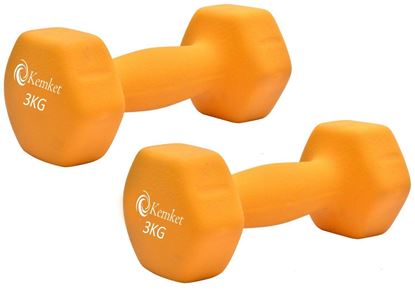 Picture of Neoprene Hand Dumbbells Weights (Pair) Fitness Home Gym Exercise Barbell 3kgs Home Gym Fitness Exercise workout training