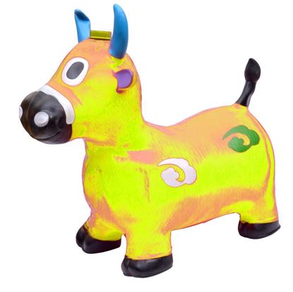 Picture of Yellow Cow Hopper - (Inflatable Space Hopper, Jumping Cow, Ride-on Bouncy Animal)