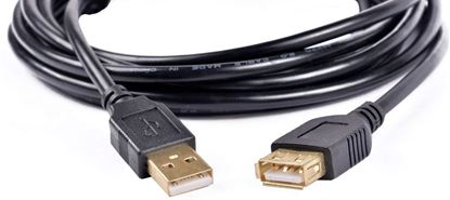 Picture of USB 2.0 A Male to A Female Premium Quality Super Speed Extension Cable Extender Lead golden head (3 Meter)