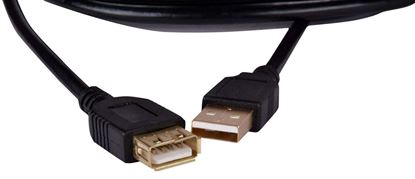 Picture of USB 2.0 A Male to A Female Premium Quality Super Speed Extension Cable Extender Lead golden head (5 Meter)