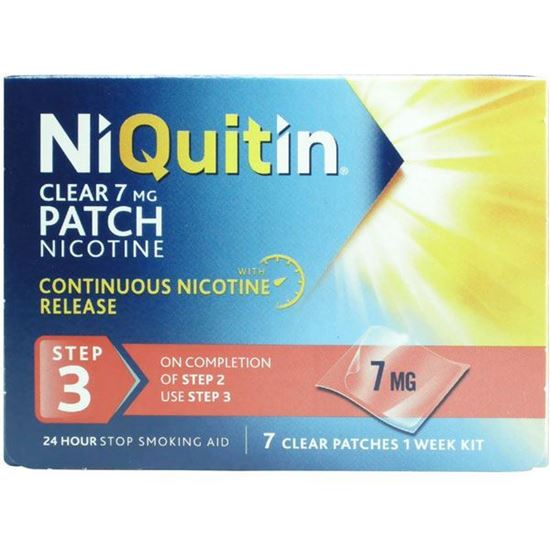 Picture of NiQuitin Clear 24 Hour 7 Patches Step 3, 7mg