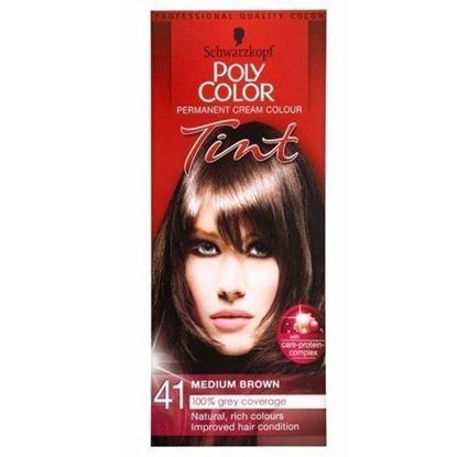 Picture of SCHWARZKOPF POLY COLOR TINT 41 MEDIUM BROWN PERMANENT CREAM COLOUR