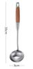 Picture of Stainless Steel Long Soup Ladle, 2.4 OZ Professional Kitchen Serving Spoons with Wooden Handle, Large Serving Ladle Chef Spoon for Cheese Soup, Chili, Gravy, Salad Dressing, 14.1 Inches