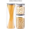 Picture of Aminno High Borosilicate Glass Sealed Storage 3 Jar Set With Stainless Steel Lid Kitchen Storage Container Stackable Modular Cereal Container Jar (600ml / 900ml / 1500ml)
