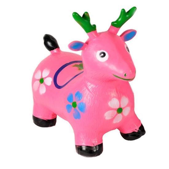 Picture of Pink Deer Hopper - (Inflatable Space Hopper, Jumping Deer, Ride-on Bouncy Animal)