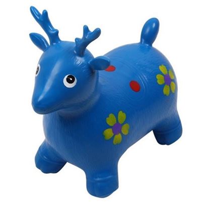 Picture of Blue Deer Hopper - (Inflatable Space Hopper, Jumping Deer, Ride-on Bouncy Animal)