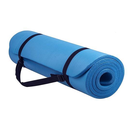 Picture of Kemket Exercise Non Slip Mat 15 mm With High Density Anti-Tear And Carrying Strap - Blue