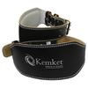 Picture of Kemket 4" & 6" Leather Padded Lumbar & Back Support Brace for Men & Women Double Prong Buckle Weight Lifting Belt Back Gym Strap Training Support Fitness Exercise Bodybuilding
