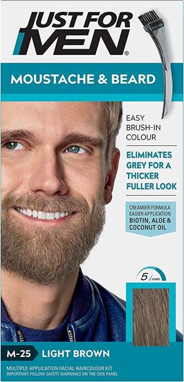 Picture of Just For Men Moustache & Beard Light Brown Dye, Eliminates Grey For a Thicker & Fuller Look - M25