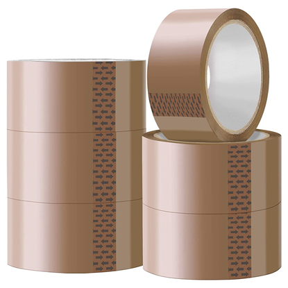 Picture of Kemket Packing Tape 6 Rolls Brown Parcel Tape 48mm x 60m Strong for Moving House, Packing Parcels, Cardboard Boxes & Carton Strong Packaging Tape