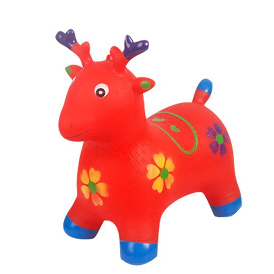 Picture of Kemket Deer Hopper Inflatable Space Hopper, Jumping Deer, Ride-on Bouncy Animal (Red)
