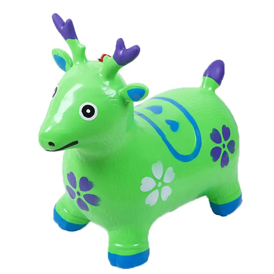 Picture of Kemket Deer Hopper Inflatable Space Hopper, Jumping Deer, Ride-on Bouncy Animal (Green)