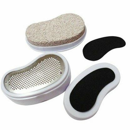 Picture of 3 In 1 Pedicure Set,Emery Smoother Callus Remover Pumice Stone Buffer 3 Pack