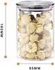 Picture of Aminno High Borosilicate Glass Sealed Storage 3 Jar Set With Stainless Steel Lid Kitchen Storage Container Stackable Modular Cereal Container Jar (600ml / 900ml / 1500ml)