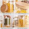 Picture of Aminno High Borosilicate Glass Sealed Storage 3 Jars Set With Bamboo Wooden Lid Kitchen Storage Container Stackable Modular Cereal Container Jar