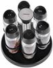 Picture of Aminno Condiment Spices Glass Jars Storage 7 Pc Set 90ml Rotating Stand Matte Finish Spice Organiser Rotating Spice Rack/Spice Storage | Revolving Spices Storage Holder With Stainless Steel