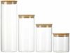 Picture of Aminno High Borosilicate Glass Sealed Storage 4 Jars Set With Bamboo Wooden Lid