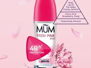 Mum Deodorant Roll On Fresh Pink 50ml - Image 2