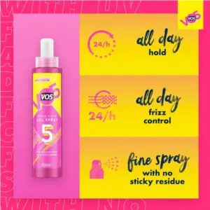 Vo5 Mega Hold 24 hour Frizz Control Gel Spray 200ml - Image 3