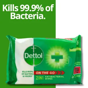 Dettol 2 in 1 Anti-Bacterial For Hands & Surfaces 15 Wipes - Image 2