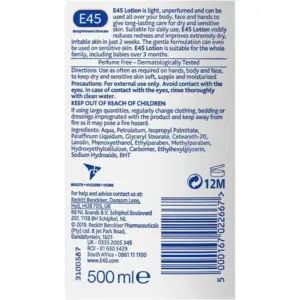 E45 Moisturising Lotion 500ml - Image 3