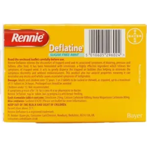 Rennie Deflatine Sugar Free Mint 36 Tablets - Image 2