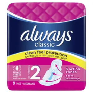 Always Classic Maxi Pads with Wings 9 Pack - Image 2