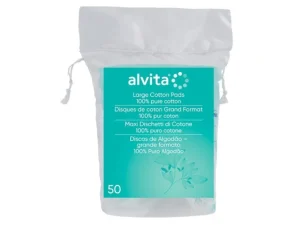 Alvita Large Cotton Pads 100% Pure Cotton 50 Pads