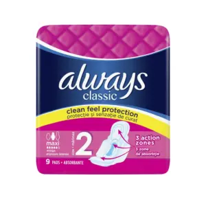 Always Classic Maxi Pads with Wings 9 Pack